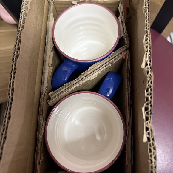 Opalhouse Set Of 2 Stoneware Monogramed K Mug - Blue New - Picture 3 of 3